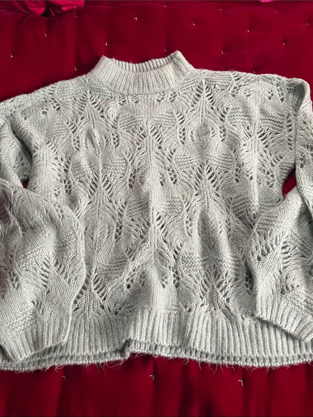 Cozy Mint Blue Mock Neck Sweater